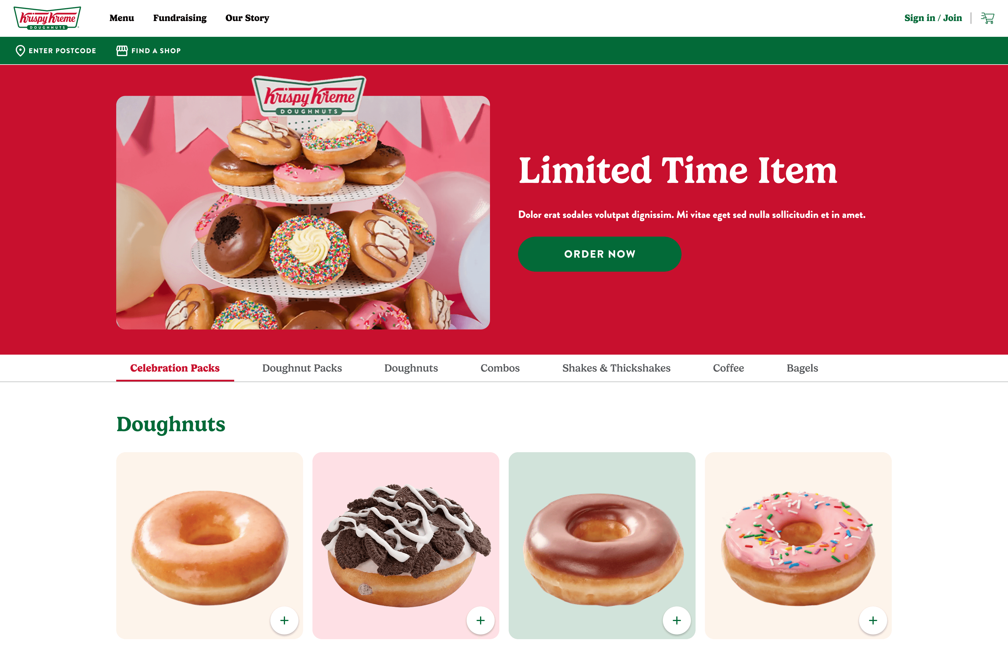 Krispy Kreme ordering experience across desktop and mobile